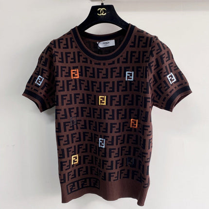 FENDI 26S SHORT SLEEVE KNIT TOP 163