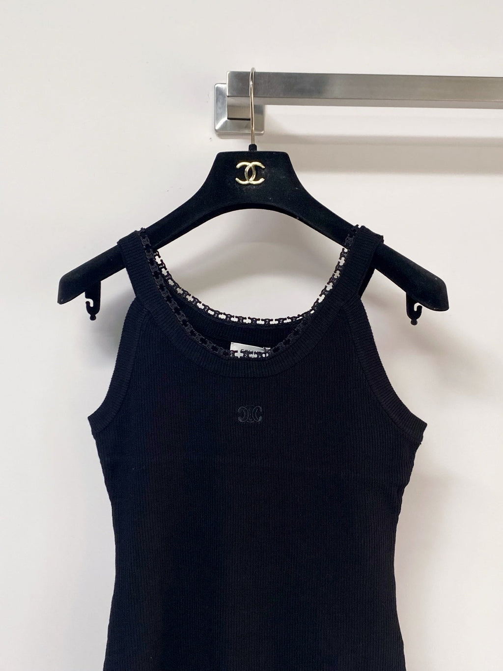 CELINE 26S LOGO RIBBED TANK TOP 194