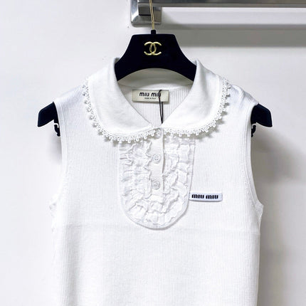 MIUMIU 26S SLEEVELESS POLO TOP STYLE 1050