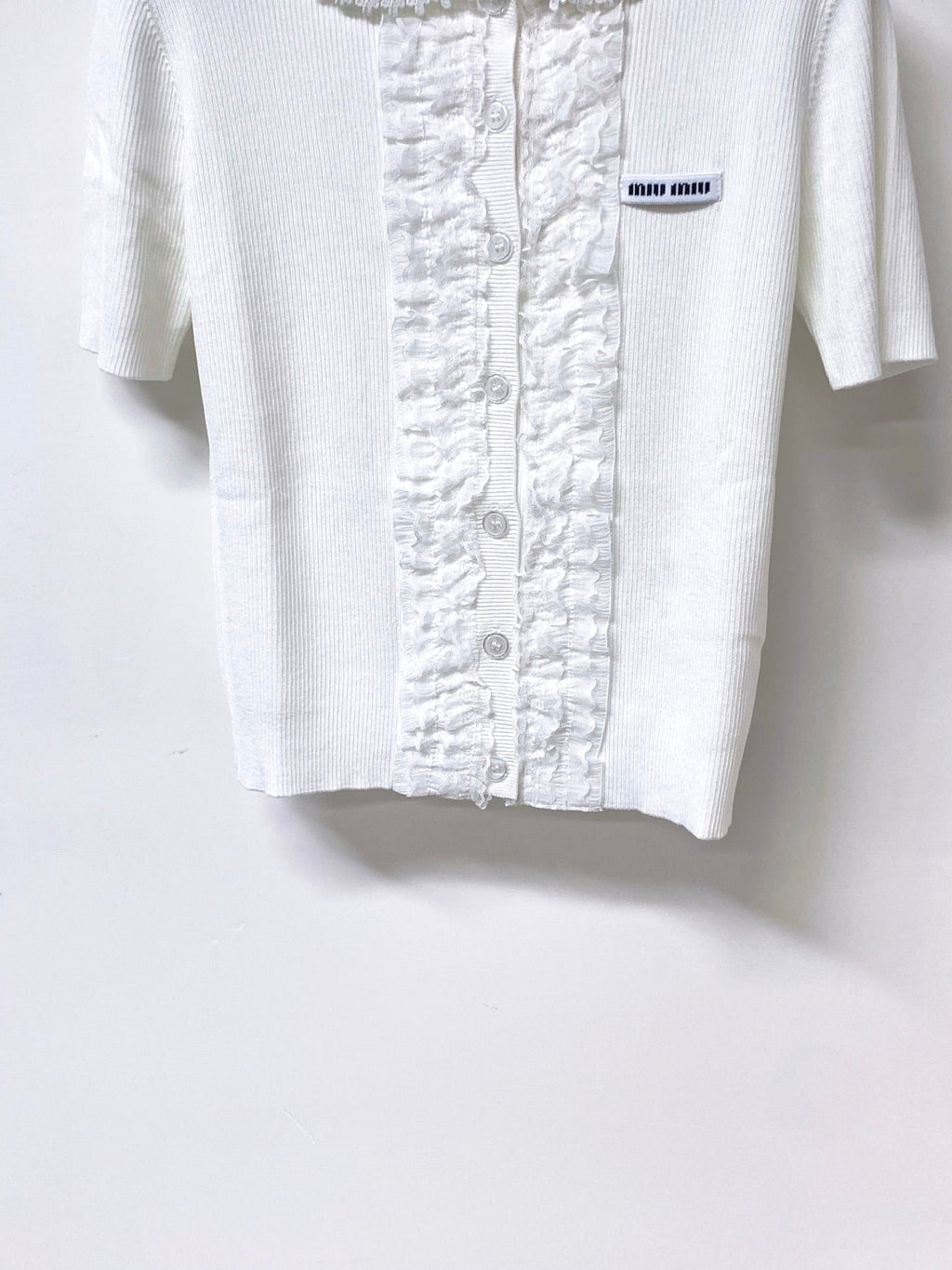 MIUMIU 26S SHORT-SLEEVED KNIT POLO SHIRT STYLE 1052