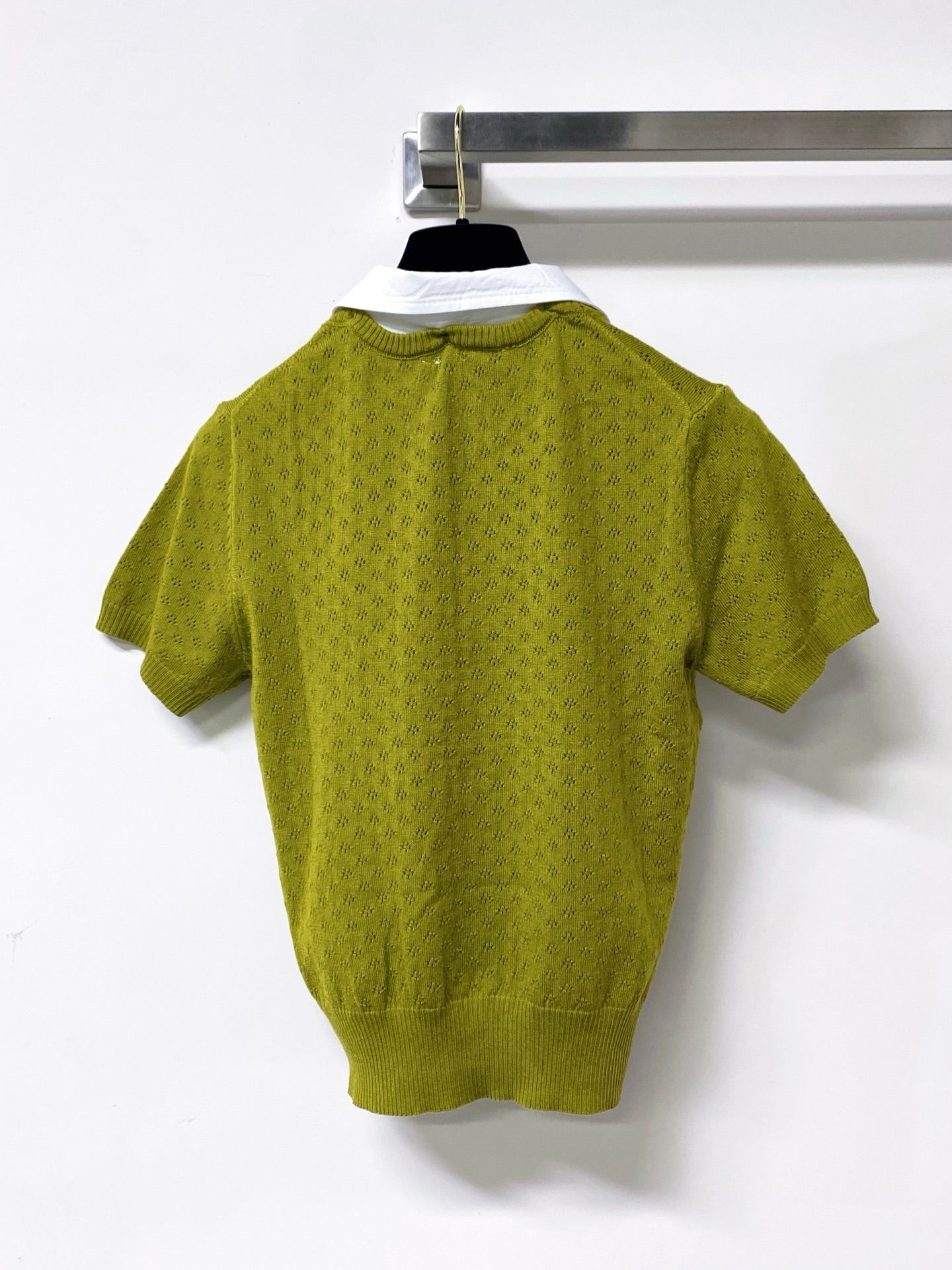 MIUMIU 26S SHORT-SLEEVED KNIT POLO SHIRT STYLE 1056