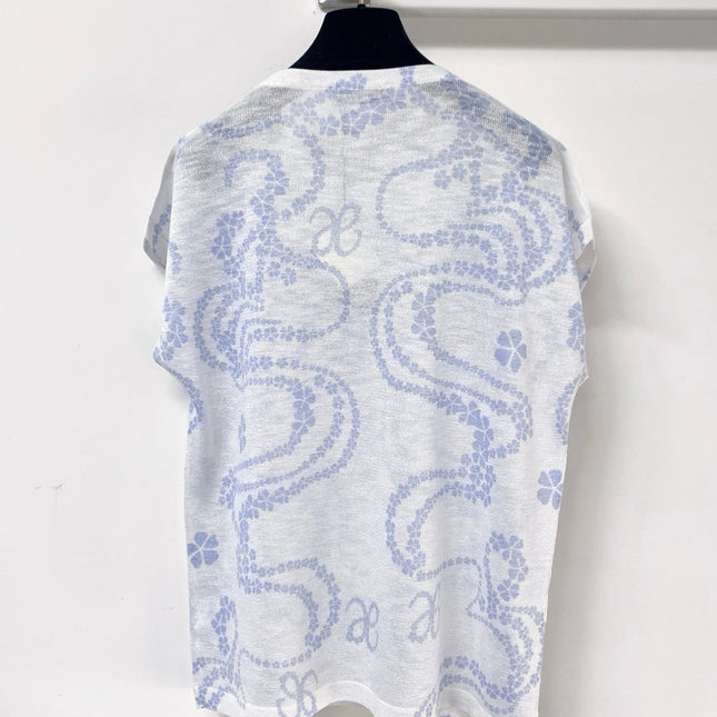 LOEWE 26S SHORT SLEEVE PRINTED KNIT TOP 519