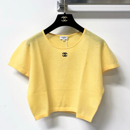 CHANEL 26S CROPPED SHORT-SLEEVED KNIT TOP STYLE 1224