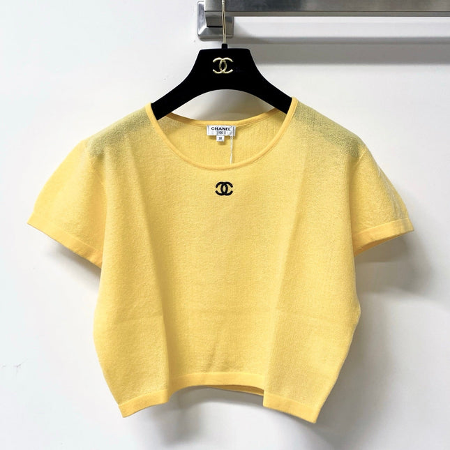 CHANEL 26S CROPPED SHORT-SLEEVED KNIT TOP STYLE 1224