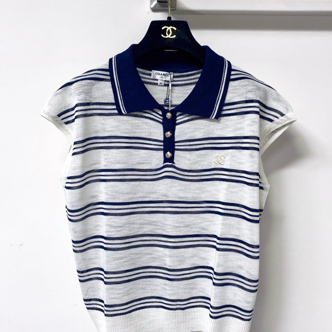 CHANEL 26S SHORT-SLEEVED KNIT POLO SHIRT STYLE 1178