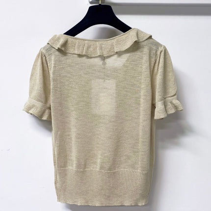 CHANEL 26S SLEEVELESS POLO KNIT TOP STYLE 1141