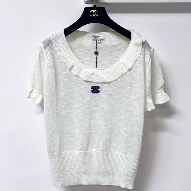 CHANEL 26S SLEEVELESS POLO KNIT TOP STYLE 1140