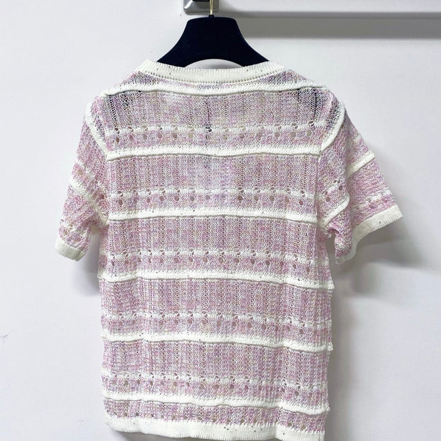 CHANEL 26S SHORT-SLEEVE KNIT TOP STYLE 1144
