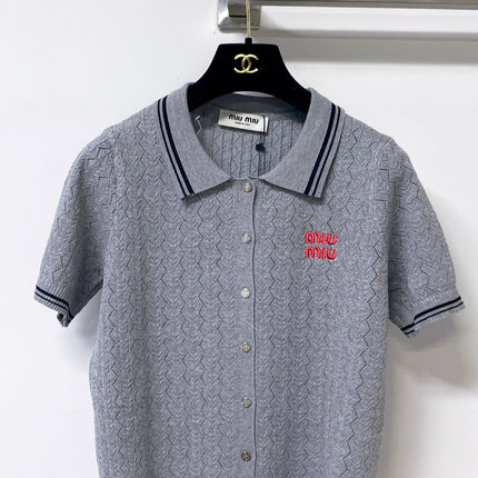 MIUMIU 26S KNIT POLO TOP 1248