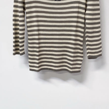 PRADA 26S STRIPED SCOOP-NECK KNIT TOP 1144