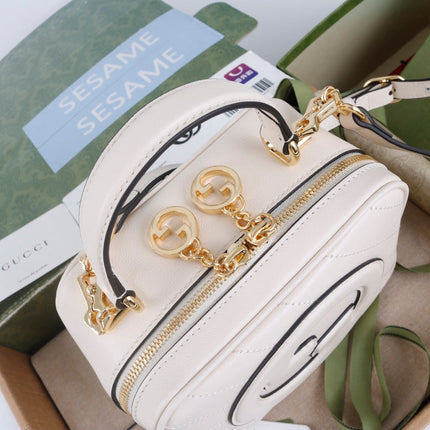 GUCCI 26S TOP HANDLE BAG 17 IN WHITE CALFSKIN