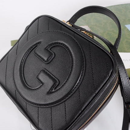 GUCCI 26S TOP HANDLE BAG 17 IN BLACK CALFSKIN