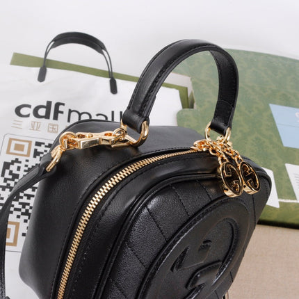 GUCCI 26S TOP HANDLE BAG 17 IN BLACK CALFSKIN