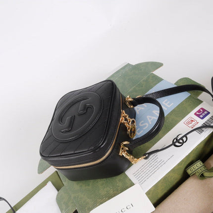 GUCCI 26S TOP HANDLE BAG 17 IN BLACK CALFSKIN