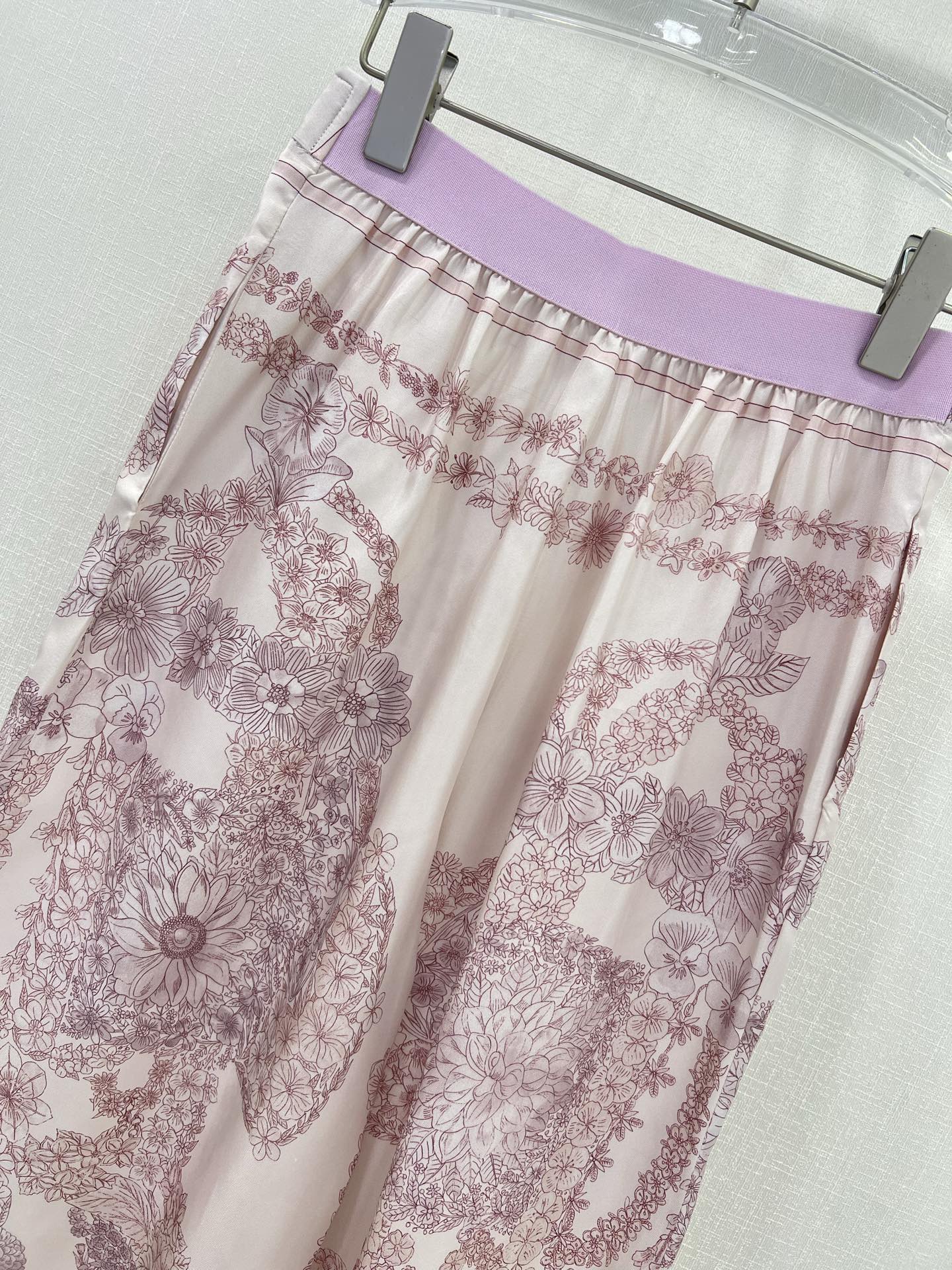 HM PRINTED SILK WIDE-LEG PANTS 269258