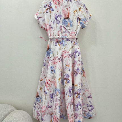ZIMMER PLEATED DRESS WITH STAND COLLAR 269299