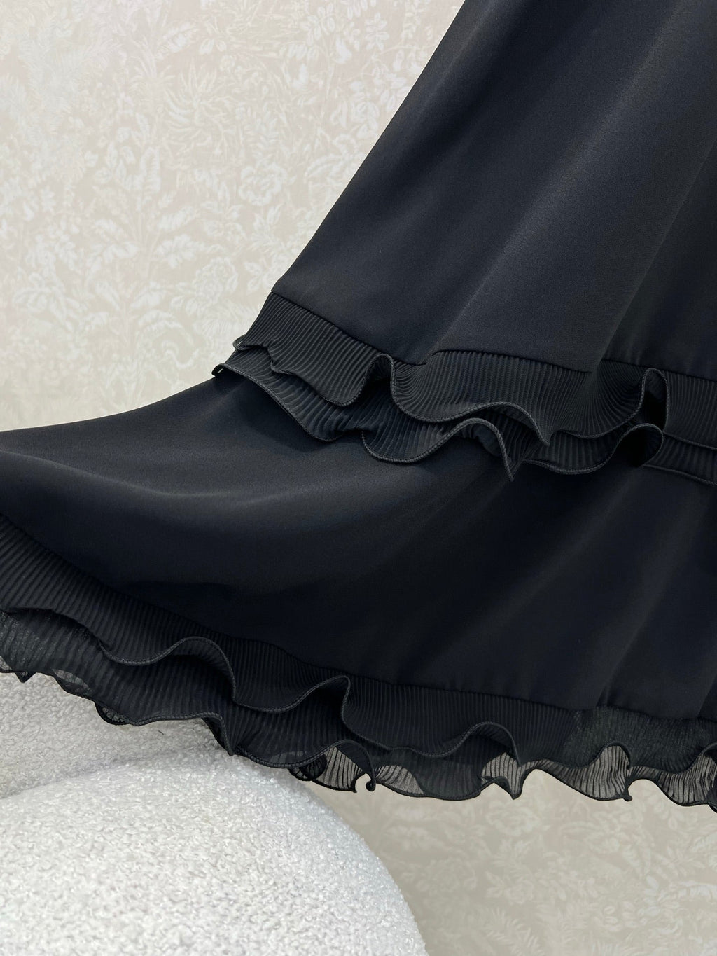 DIOR SLEEVELESS DRESS WITH RUFFLED SHOULDERS AND HEM 269143