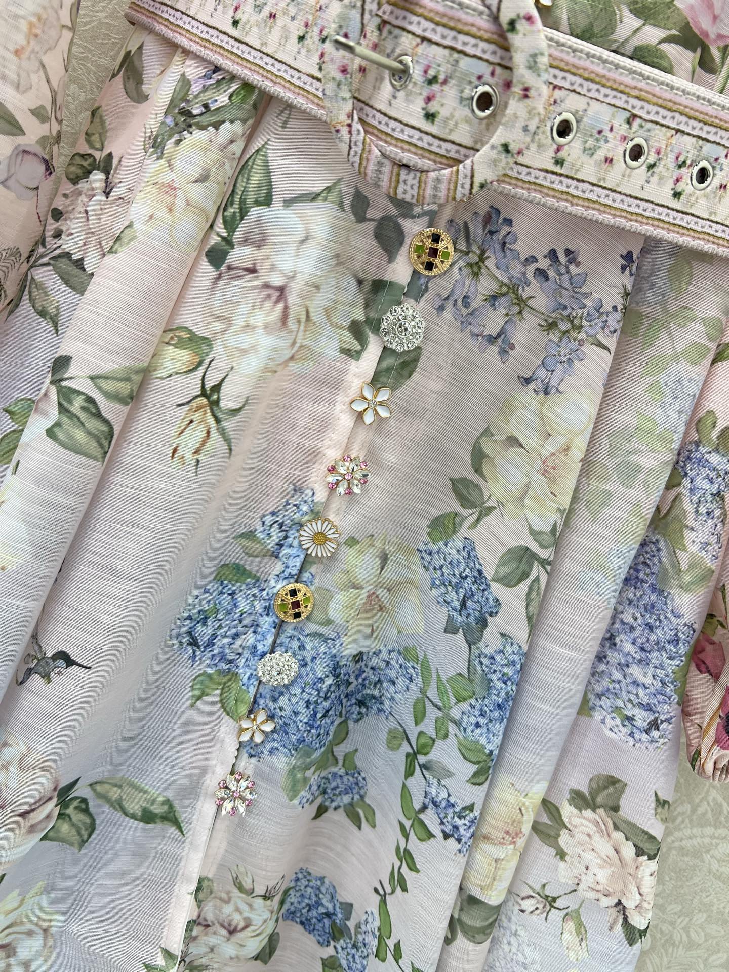 ZIMMER FLORAL DRESS WITH STAND COLLAR AND BELT 269180