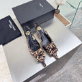 YSL 26S SLINGBACK HIGH HEELS 55 MM IN LEOPARD PRINT SATIN