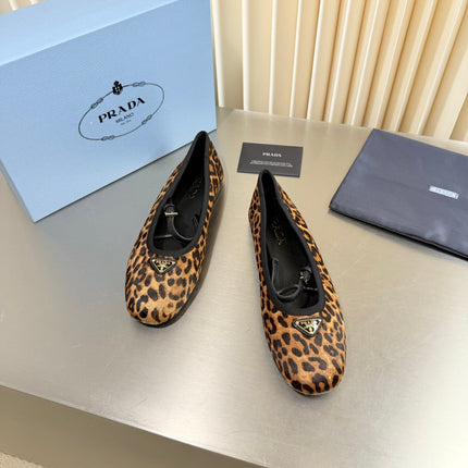 PRADA 26S MARY JANE FLATS IN LEOPARD-PRINT PONY HAIR