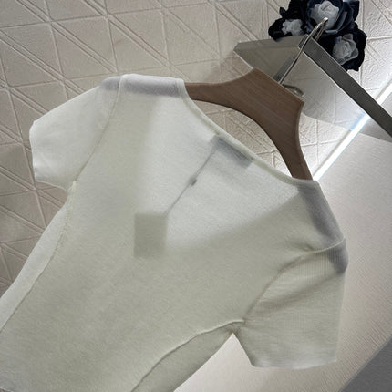 Loewe 25 T-Shirt V-Neck White Cotton