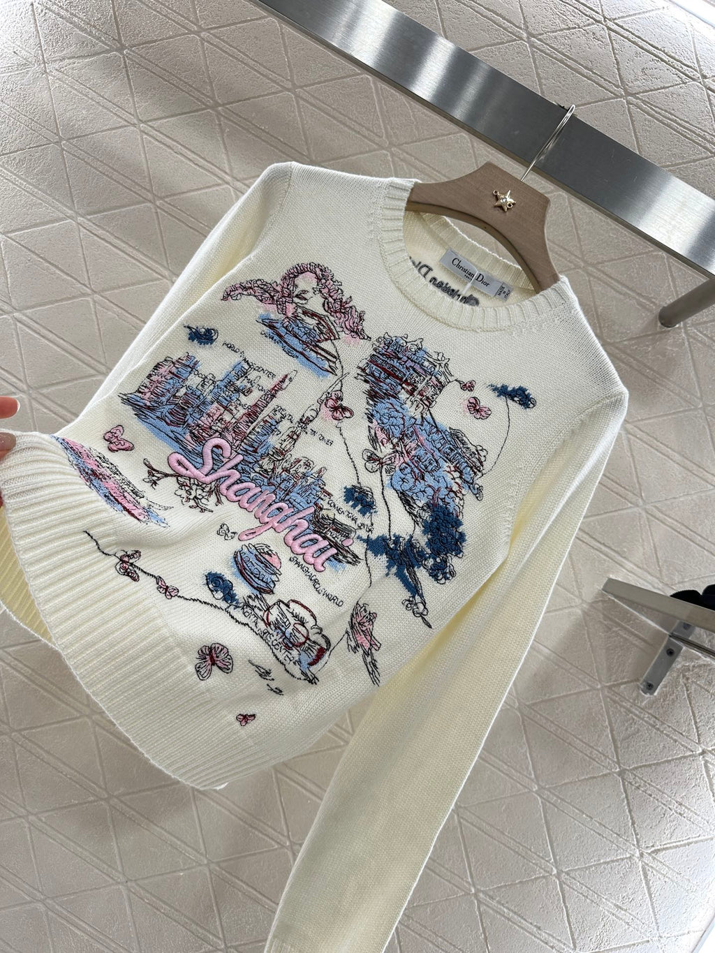 DIOR EMBROIDERED LANDSCAPE KNIT SWEATER 272309