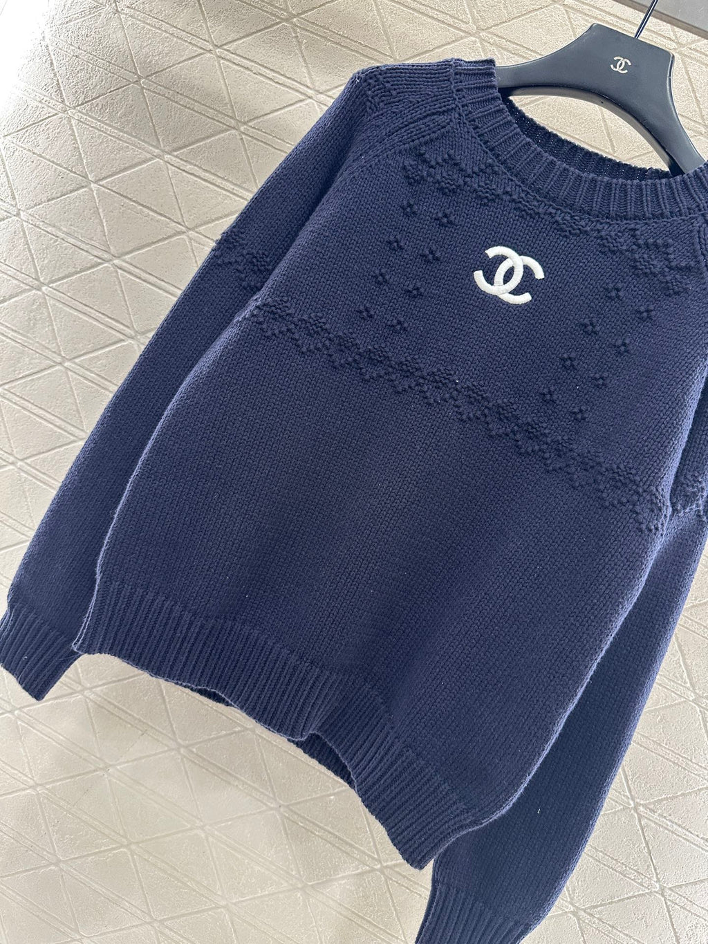 CHANEL 25S EMBROIDERED CROCHET SWEATER 348