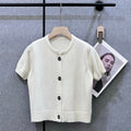 MIUMIU SHORT-SLEEVE KNIT TOP STYLE 257