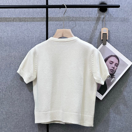MIUMIU SHORT-SLEEVE KNIT TOP STYLE 257