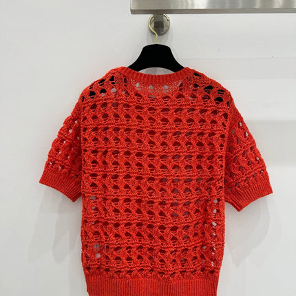BRUNELLO 25S SHORT-SLEEVE KNIT SWEATER 267484