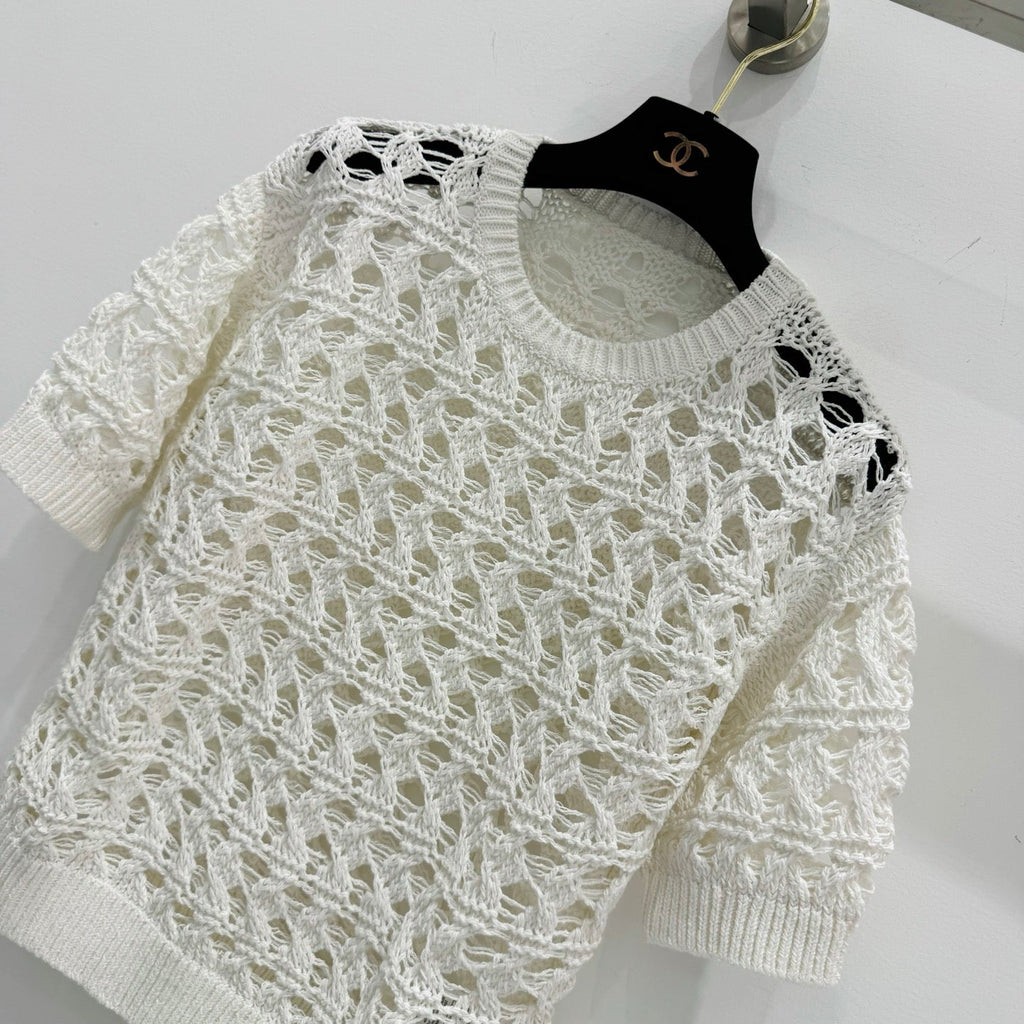 BRUNELLO 25S SHORT-SLEEVE KNIT SWEATER 267483