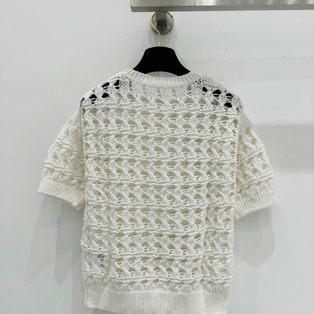 BRUNELLO 25S SHORT-SLEEVE KNIT SWEATER 267483