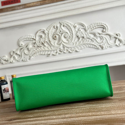 ZIP CABINE 31 BAG IN EMERALD GREEN CANVAS AND BLACK CALFSKIN