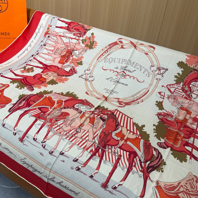 HERMES 26S SCARF 140 IN CASHMERE AND SILK 305962