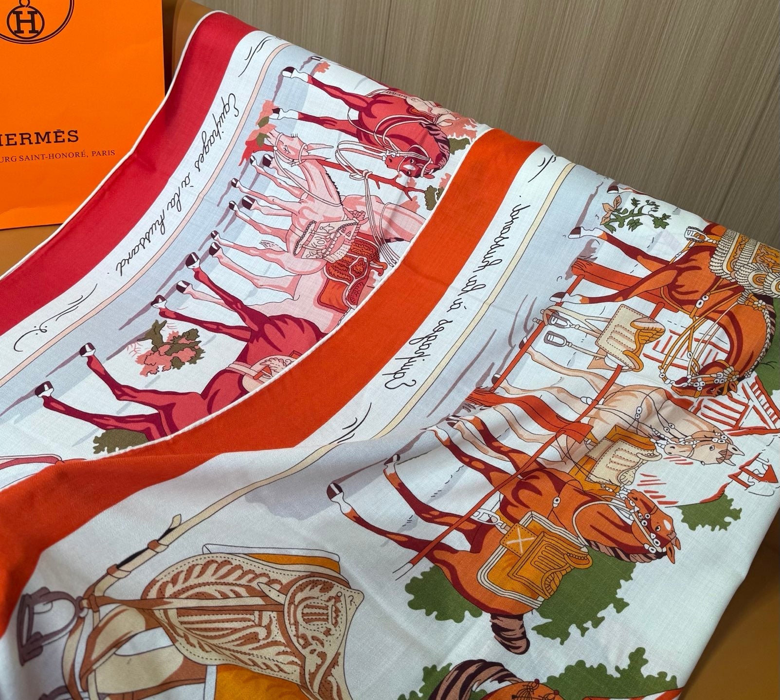 HERMES 26S SCARF 140 IN CASHMERE AND SILK 305962