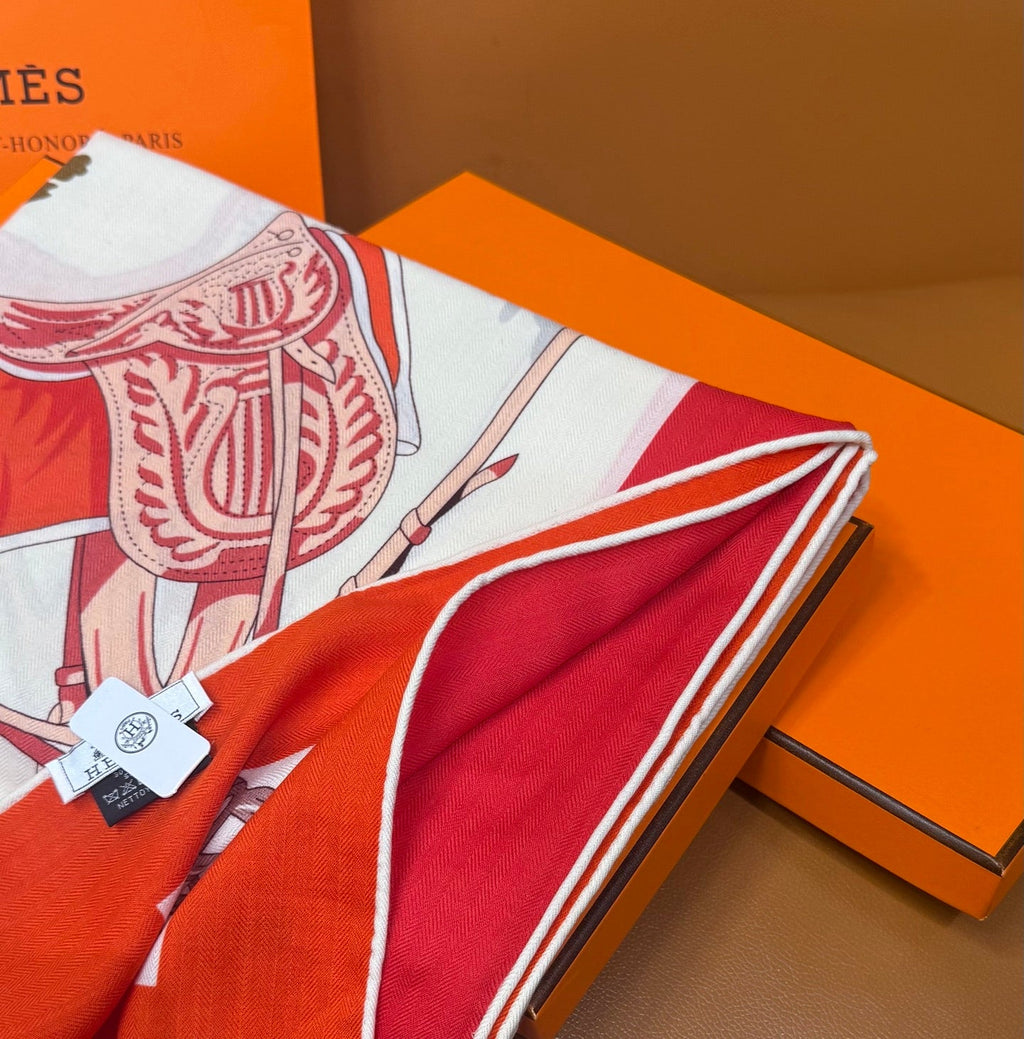 HERMES 26S SCARF 140 IN CASHMERE AND SILK 305962