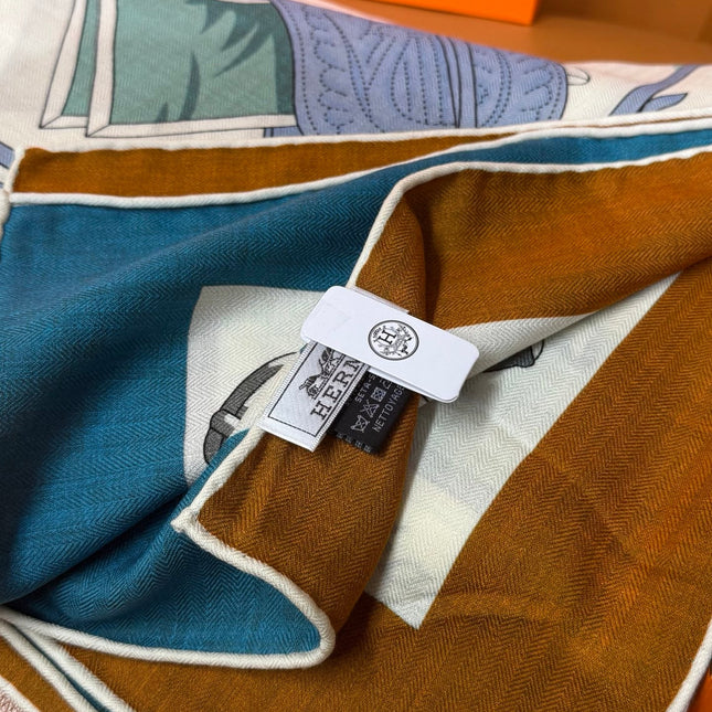 HERMES 26S SCARF 140 IN CASHMERE AND SILK 305963