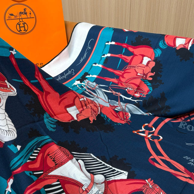 HERMES 26S SCARF 140 IN CASHMERE AND SILK 305964