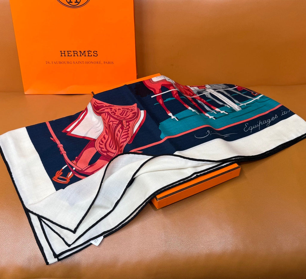 HERMES 26S SCARF 140 IN CASHMERE AND SILK 305964