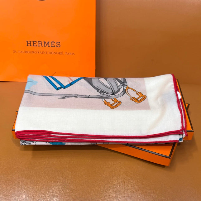 HERMES 26S SCARF 140 IN CASHMERE AND SILK 305965