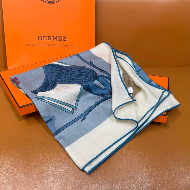 HERMES 26S SCARF 140 IN CASHMERE AND SILK 305967