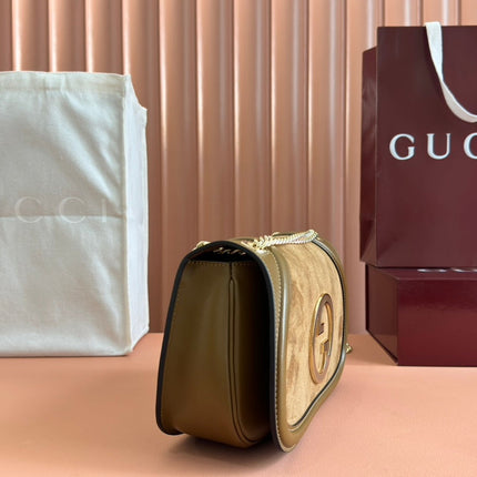 GUCCI 26S BLONDIE SHOULDER BAG 26 IN BROWN CALFSKIN AND SUEDE