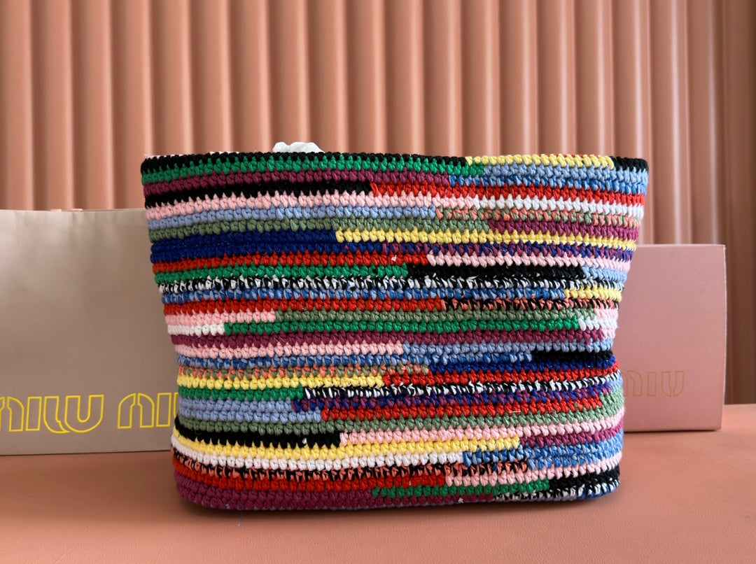 MIUMIU 26S TOTE BAG 40 IN MULTICOLOR WOOL