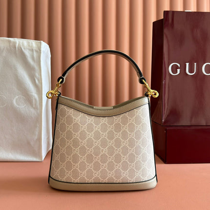 GUCCI 25S SHOULDER BAG 25 CM IN BEIGE CALFSKIN