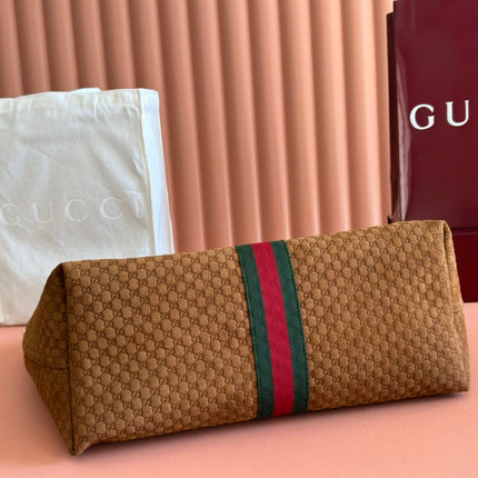 GUCCI 25S GIGLIO LARGE TOTE BAG 60 CM IN BROWN CANVAS