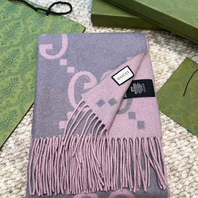 SCARF 200 CM IN LIGHT PINK MIX GRAY CASHMERE 396379