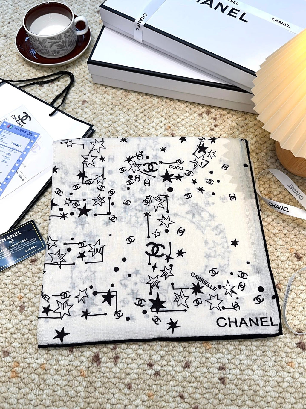 CHANEL 25S SCARF 140 CM IN CASHMERE SILK 943919