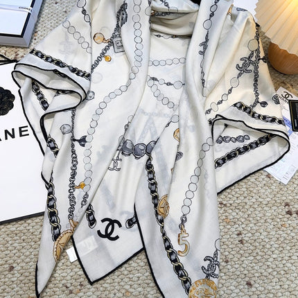CHANEL 25S SCARF 140 CM IN CASHMERE SILK 943929