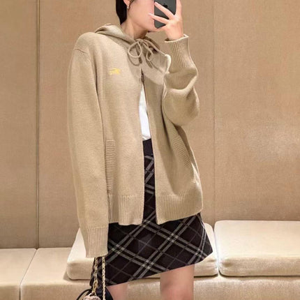 BURBERRY 25S KNITTED ZIP-UP JACKET 082