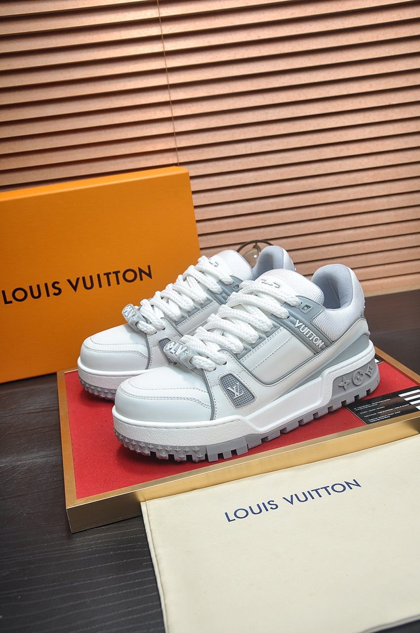 LV TRAINER MAXI SNEAKER GREY CALFSKIN